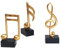 Notakia 3-teiliges Wohnaccessoires-Set in Form von Musiknoten – Goldene Musikdekoration für das Wohnzimmer, ideal als stilvolle Wanddekoration für Wohnzimmer, Büro oder Musikzimmer