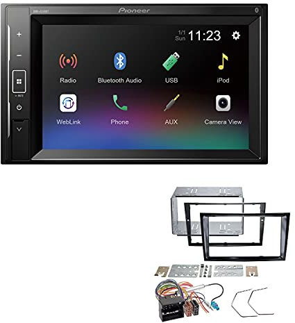 Pioneer DMH-A240BT 2-DIN Autoradio Bluetooth USB passend für Opel Zafira B 2005-2014 schwarz ohne Canbus
