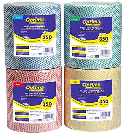 Janit-X Optima All Purpose, Non Woven Cloth Roll 350 Sheet (6 Pack, Green)