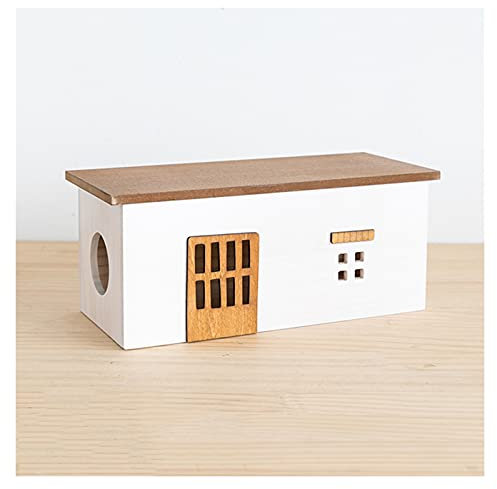 Kabelbox Kabel Organizer Nettes Kabel ordentlich Box Holzdrahtmanagement-Sockel-Fallkabel-Organizer-Box, um Drähte und Leistungsstreifen Kabelorganisator für Haus & Büro auszublenden Kabelmanagement-B