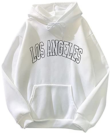 Damen Los Angeles Sweatshirt Langarmshirt Rundhals Tops Damen Ohne Kapuze Pullover Pulli Herbst Winter Teenager Mädchen Vintage Pullov Oberteile Bluse Top