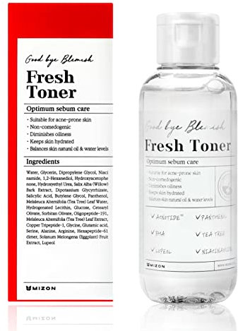 [MIZON] GOOD BYE BLEMISH FRESH TONER (120ml) Koreanische Hautpflege – Leichter, Feuchtigkeitsspendender Toner mit Acnotide und Teebaumöl für Ausgeglichenen, Klaren Teint - Akne-Behandlung