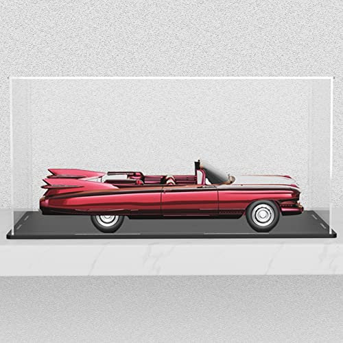 SVENJBB Acryl-Vitrine, 33 x 17 x 16 cm, transparente Acryl-Boxen mit mattschwarzem Boden, für Druckguss-Modellautos im Maßstab 1:18