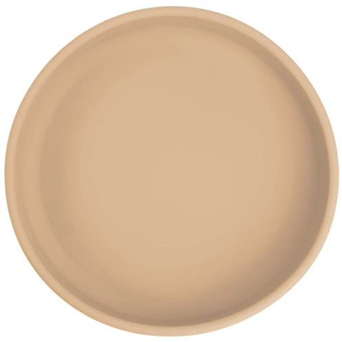 Olgs Silikon Baby Teller Flach Kinderteller | Silikonteller, Babyteller, Snackteller für Kinder | Rutschfest bruchsicher Kuchenteller | Esslernteller, BPA-Frei Cream | Frühstücksteller ab 6 Monate