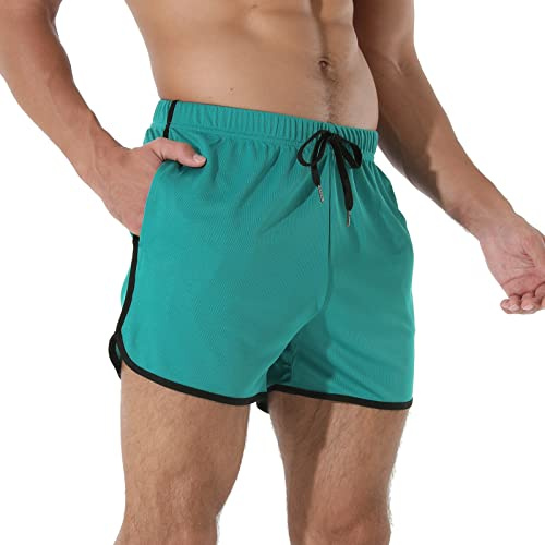 Adigaber Pantalon de Sport Court pour Homme Séchage Rapide Pantalon Court Short de Sport Respirant pour Homme avec Poches Ete Shorts de Sport Homme