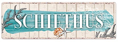 Interluxe Metallschild - Schiethus - Toilettenschild WC Schild Gäste-WC Toilette Bad Badezimmer Dekoschild Maritim Meer Küste