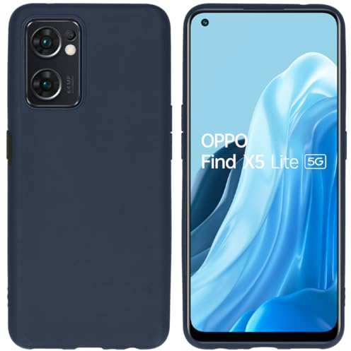 iMoshion Softcase,Backcover Hülle kompatibel mit Oppo Find X5 Lite 5G – Color Back Cover – Silikon Handyhülle Soft Case in Dunkelblau [Matt, Ultradünn, Anti-Rutsch]