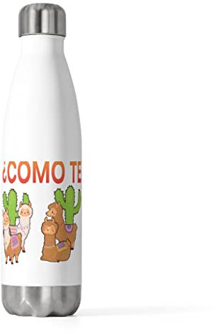 Botella aislada de 20 onzas, ilustración humorística de profesor español de llama de 20 onzas
