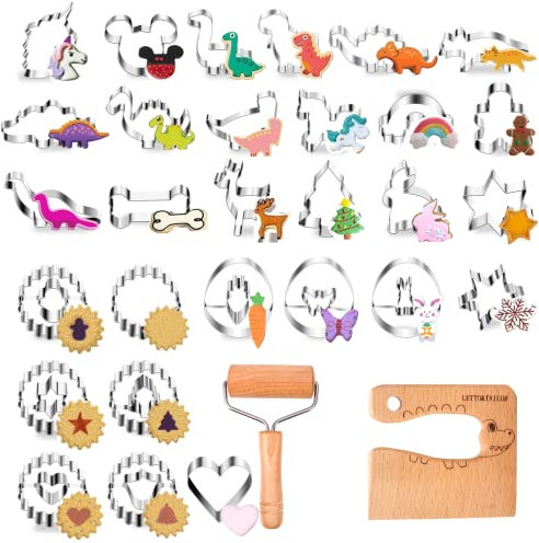 LETTO & TAILOR Kindermesser - Kinder-Küchenmesser-Set für sicheres Kochen mit Holzmesser, Kinderschutzhandschuhen, Schneidebrett und mehr – Montessori Messer (31-teiliges Kindersicherheitsset)