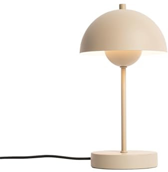 Qazqa - Retro Retro-Nachttischlampe | Tischleuchte I Tischlampe I Lampe I Leuchte Pilz Beige - Magnax Mini I Wohnzimmer I Schlafzimmer - Stahl Rund - LED geeignet G9