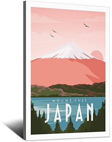 YONGCAI Mount Fuji Japan Vintage Reise Poster Leinwand Wand Home Room Decor Kunst Poster Malerei Bild Druck Geschenk Poster