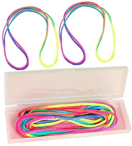 COHEALI 1 Satz Farbiges Seil Fingerschnur Für Kinder Handspiel Seil Regenbogen Dehnbares Seil Trickspiele Interaktives Handspiel Handsaiten-Tricks-Spiele Springseil Elastisch Fitness Stoff