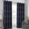 always4u Rideau à Carreaux 100% Occultant Isolation Thermique avec Oeillets Double Rideaux en Faux Laine pour Chambre Salon, Moderne, L114xH241cm Bleu Foncé Lot de 2