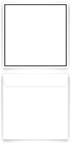 100 x Trauer Briefumschläge Briefumschlag Quadrat 155x155mm (für 148x148mm Karten) Selbstklebestreifen ohne Fenster Kuvert Umschlag, Innen weiß