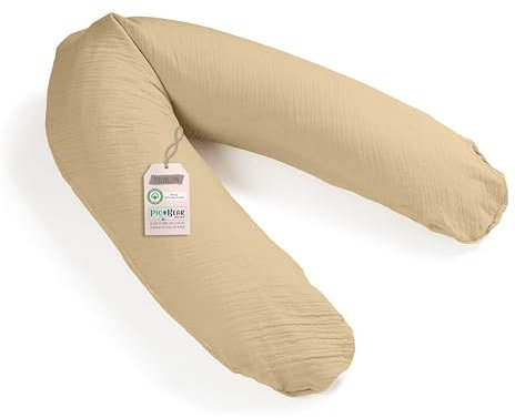 pic Bear Ersatzbezug für Stillkissen - hochwertige anschmiegsame Jersey Baumwolle für Lagerungskissen - Seitenschläferkissen - Classic 190 cm - Tender Peach musselin