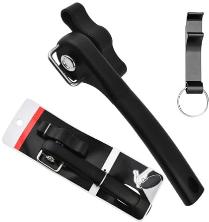 Abrelatas de 1 pieza, abridor de botellas de 2 piezas, abrelatas de acero inoxidable, abrebotellas de seguridad, abrelatas manual, abridor de tapas manual sin borde afilado