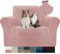 YSTELLAA Housse De Canapé en Velours 1 Place, Housse Fauteuil Extensible, Universelle Sofa Cover avec Accoudoirs, Protection Canapé Antisalissure, Lavable, Rose