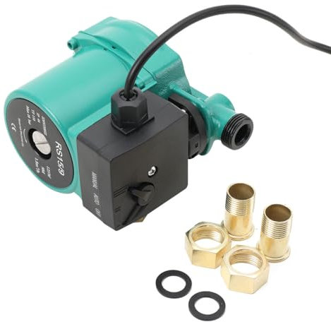 ECUTEE Umwälzpumpe Heizung Heizungspumpe Zirkulationspumpe 125W Warmwasser Pumpe Wasserpumpe Wasserumwälzpumpe Schutzklasse IP44 Max Förderhöhe 9m Arbeitsdruck 10 bar, Mit 3 Schaltstufen