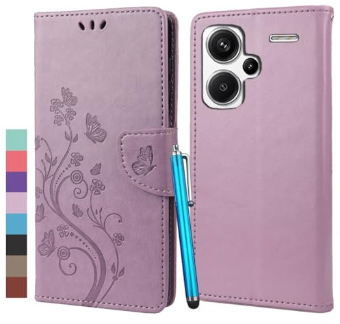 Klapber Funda para Xiaomi Redmi Note 13 Pro+ Carcasa Cuero para Redmi Note 13 Pro Plus Tapa Billetera con Ranuras para Tarjetas Suave Silicona Fundas Calcetín para Xiaomi Redmi Note 13 Pro+, Violet