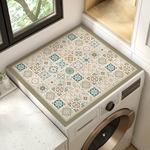Anti Slip Fridge Dust Cover,Fridge Protection Mat Top,Washing Machine Top Cover Cloth,Refrigerator Dust Proof Cover Mat,Anti Fouling,Waterproof,Wear Resistant,For Washer,Dryer,Bedside Table
