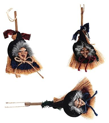 STOBAZA Hexen Besenstiel halloween kostüm halloween costume Halloween hängender Geist Halloween-Hexenbesen-Anhänger Dekorationen während Besen-Requisiten-Anhänger Kostümanhänger Besen Flug