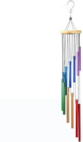 EULAPGOE Campanelli Eolici Scacciapensieri per Esterni Metallo Campanelli a Vento 12 Tubi in Alluminio Campane a Vento Musicali Campanelli Eolici Tubolari