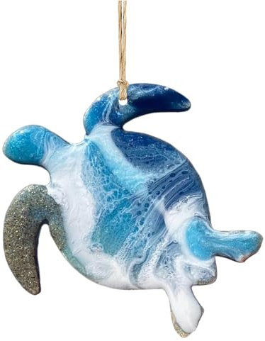 Meeresornamente für den Sommer, Baumschmuck für den Sommer, Dekoration für Partys mit blauen Meerestieren aus Harz, Weihnachtsschmuck an der Küste, Rucksackanhänger, Dekoration