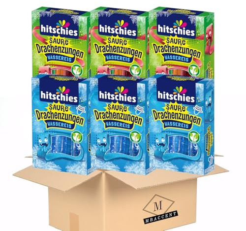 Hitschies Saure Drachenzungen Wassereis XXL Set 3x Wassereis 3x Wassereis Blau Hitschler 6x400ml (2400ml) by MBaccent + MBAccent Sticker