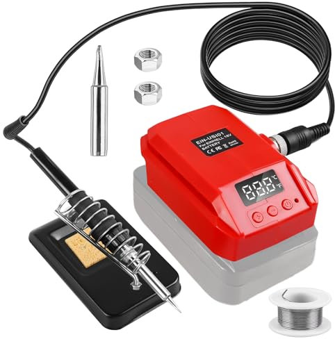 GBKDQQ Akku Lötkolben Set: Einstellbare Temperatur 180-480°C, 60W LCD Kabellose Lötkolben, Für Elektronikreparatur Und DIY-Projekte (19 x 14 x 11 cm)