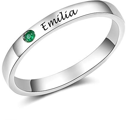 Grovjewfit Personalisierter Damen Ring Paar Ringe Mit Namen Geburtssteine Partner Ringe Couple Ring Geburtstag Weihnachten Jahrstag Geschenke Für Ehefrau Freundin