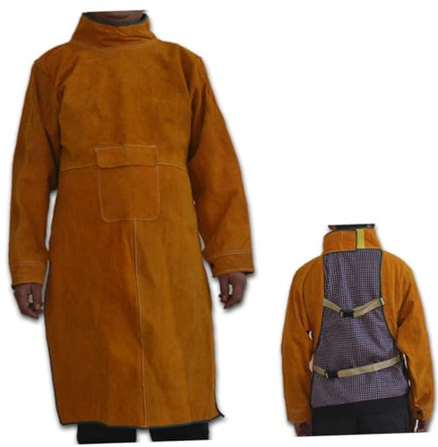 WOONEKY Grembiule Da Saldatura Bovina Resistente Al Calore e Fiamma Indumento Protettivo Antispruzzo Per Lavoro Industriale Adatto Per Officina e Saldo Sicuro
