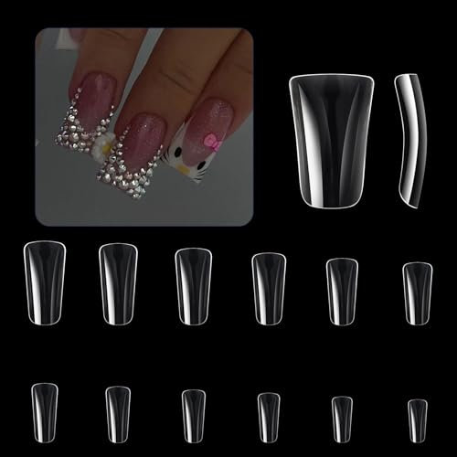 504x Duck Nails Tips Clear Nails Tips Half Covers False Nails Press On Nails Tips Curved Nails Tips Manicures Supplies