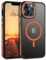 VENINGO Magnetic for iPhone 13 Pro Case,Compatible with Mag Safe Matte Translucent Shockproof Protective Women Man Phone Case for iPhone 13 Pro,Orange