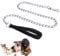 Metall Stark Hundeleine, Übungsleine mit Gepolstertem Griff, Kausichere Hundeleine Kette, Schwarz Silber Trainingsleine Rollleinen, Für Kleine Mittlere und Große Hunde(2mm*180cm)