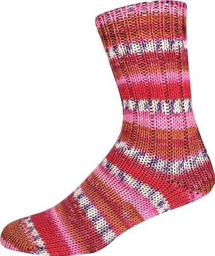 ONline Supersocke 6-fach 150g Sort. 386 Dschungel Color 3173 - Rot/Orange/Rosa