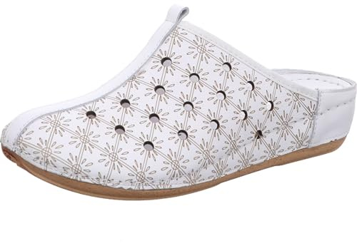 Gemini Damen Clog Lederschuh florales Design mit Lochmuster 336523-02