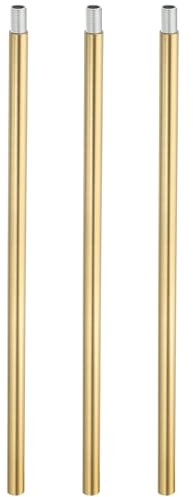 PATIKIL 3Set 11.8 Asta Prolunga Filettata M10 x 1mm con Nippli per Tubi, Ottone