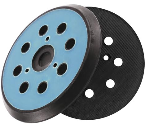 Yuio 2Pcs 125mm Replacement Sander Backing Pad for Makita Sander, 3 Screw Holes 8 Holes Hook and Loop Sanding Discs for Makita Orbital Sanders BO5021 BO5041 BBO180 DBO180 MT924 Adhesive Sanding Discs