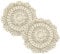 2 Stück Handgefertigte Tischsets, Rund Gehäkelt Spitzendeckchen, Baumwolle Gewebte Platzsets, rutschfest Hitzebeständige Platzdeckchen für Küche, Esszimmer und Party Tisch Dekoration (Beige: 20 cm)