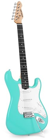 SONICAKE 39 E-Gitarre Vollgröße mit klassischen SSS Tonabnehmern, leichtem Korpus, Tremolo-Brücke, abgerundeten Bünde und verstellbarem Halsstab QGT-10 (Grün)