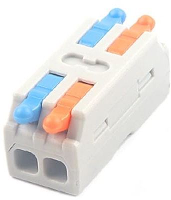 JOYELEC 2IN-2OUT Electrical Wire Connectors,18PCS D2-2 Quick Crimp Wire Terminal Block 0.08-2.5(4.0) mm²,250V,32A，2 Conductor Lever Nut Compact Splice Connector for DIY Splicing