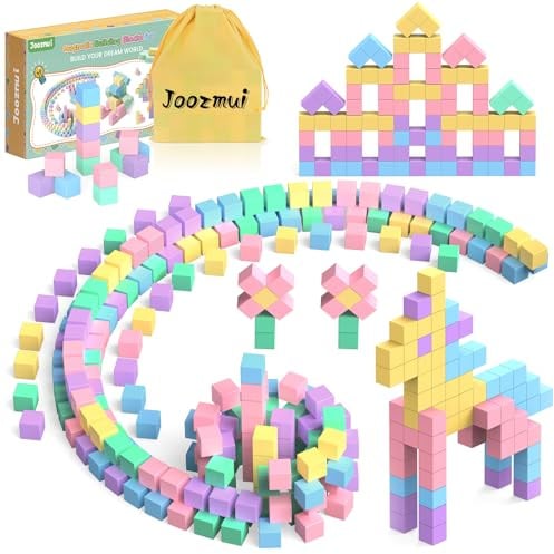 Joozmui Magnetic Building Blocks for Kids, 45 PCS Magnetic Blocks For Kids Boys Toys Age 3 4 5 6 7 8 Travel Construction Toys Gifts for Boys Girls Montessori Sensory Toys (0.98 Inch*0.98 Inch)