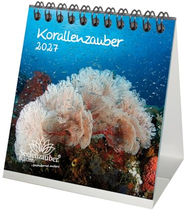 Korallenzauber Tischkalender 10x10cm für 2027 Unterwasser Korallen - Seelenzauber