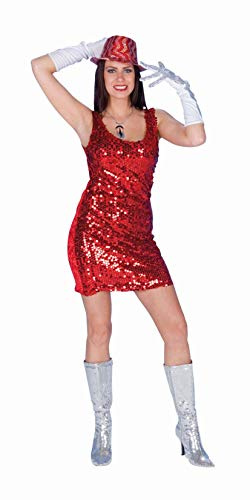 Andrea Moden - Paillettenkleid, Rückenteil aus Pannesamt, Rot, sexy, Silvester, Mottoparty, Karneval