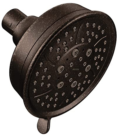 Moen Oil Rubbed Bronze Four Function 4.38-Inch Diameter Wallmount Showerhead, 3638ORB