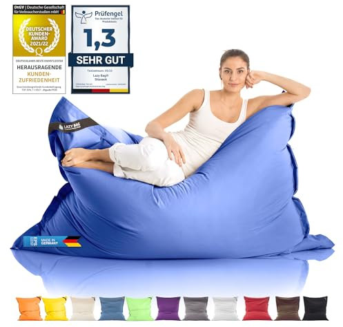 LAZY BAG Riesen-Sitzsack Classic XXL 140x180 cm | Sitzkissen 2-in-1 für relaxtes Sitzen & Liegen | Bequeme Indoor & Outdoor Momente Dank 4 Mio. EPS-Perlen für perfekte Ergonomie | waschbarer Bezug