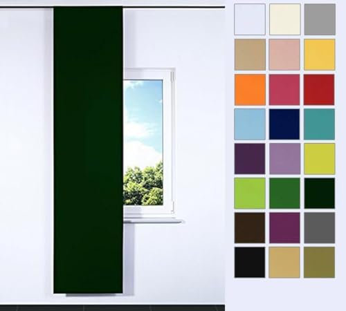 Rollmayer SCHIEBEVORHANG FLACHENVORHANG SCHIEBEPANEL SCHIEBEGARDINE Vorhang RAUMTEILER 60 x 245 cm Kollektion Vivid (Flaschengrün 26, Tunnel)