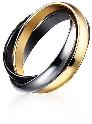 VNOX Frauen Stainless Steel Russian Tricolor Verschlungene Trinity Ringe für Hochzeit Verlobung Versprechen