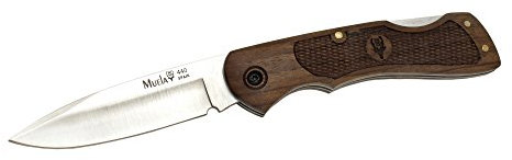 Muela Couteau Pliant BX Maderas, BX-8NG, Manches en Bois de Noyer sculpté, Poids 90 grammes, Lame de 8,5 cm ; Outil pour Le Camping, la Chasse, la pêche et la randonnée + Carte Cadeau Multi-Usage