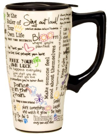 Spoontiques Positive Affirmations Mug de voyage Blanc